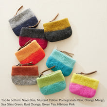 LILA Handmade Felt Ombre Two Tone Zip Purse