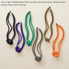 SAKHI Handmade Glass Bead Knot Tube Necklace 55cm