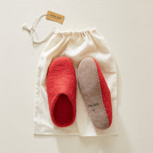 MITA Handmade Eco Felt Mule Slippers Limited Edition Berry Red
