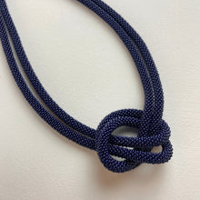 SAKHI Handmade Glass Bead Knot Tube Necklace 55cm