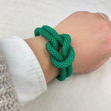 TISHA Handmade Glass Bead Knot Tube Bracelet