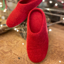 MITA Handmade Eco Felt Mule Slippers Limited Edition Berry Red