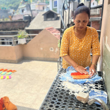 LILA Handmade Felt Ombre Two Tone Zip Purse