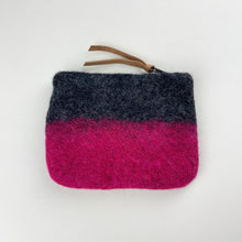 LILA Handmade Felt Ombre Two Tone Zip Purse