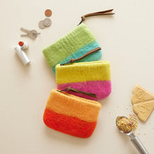 LILA Handmade Felt Ombre Two Tone Zip Purse