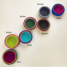 NEERJA Stacking Trinket Pots Felt Azo Free 3pc Set