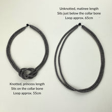 SAKHI Handmade Glass Bead Knot Tube Necklace 55cm