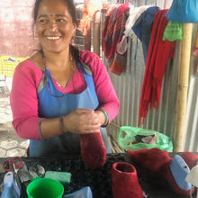 FREE LAMBA Wristwarmers with BIDI Slipper Boots in Rust Orange