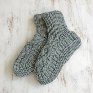 JANA Cable Knit Wool Cosy Lined Slipper Socks