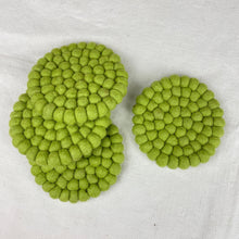 ASIK Handmade Eco Felt Ball Coaster Vase Mat Green Tea