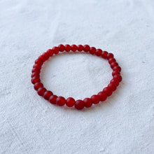 NAILO CLASSIC Eco Recycled Glass Bead Bracelet Ruby Red