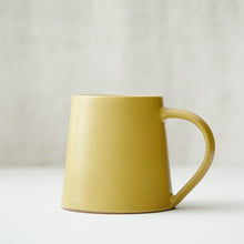 DIBAS Handmade Glazed Stoneware Large Conical Mug Mustard Yellow