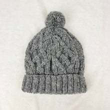 AJAY Unisex Cosy Cable Knit Wool Bobble Hat