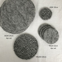 MILDO Handmade Felt Ball Table Mat Trivet Rust Orange