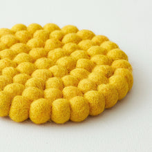 ASIK Handmade Eco Felt Ball Coaster Vase Mat Papaya Yellow
