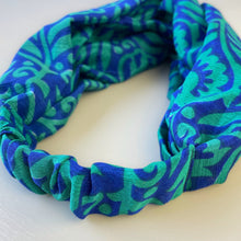 ANUPA Recycled Sari Twist Headband Blue