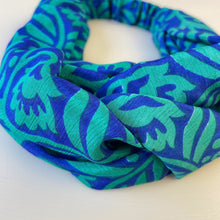 ANUPA Recycled Sari Twist Headband Blue