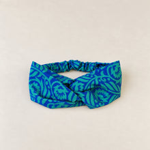 ANUPA Recycled Sari Twist Headband Blue