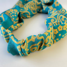 ANUPA Recycled Sari Twist Headband Teal Blue