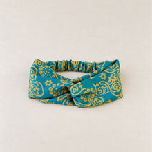 ANUPA Recycled Sari Twist Headband Teal Blue