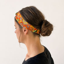 ANUPA Recycled Sari Twist Headband Coral Orange