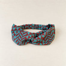 ANUPA Recycled Sari Twist Headband Teal Maroon