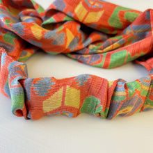 ANUPA Recycled Sari Twist Headband Coral Orange