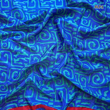 MOHINI Recycled Sari Hair Neck Scarf Square 55cm Blues