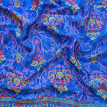 MOHINI Recycled Sari Hair Neck Scarf Square 55cm Blues