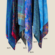 MOHINI Recycled Sari Hair Neck Scarf Square 55cm Blues