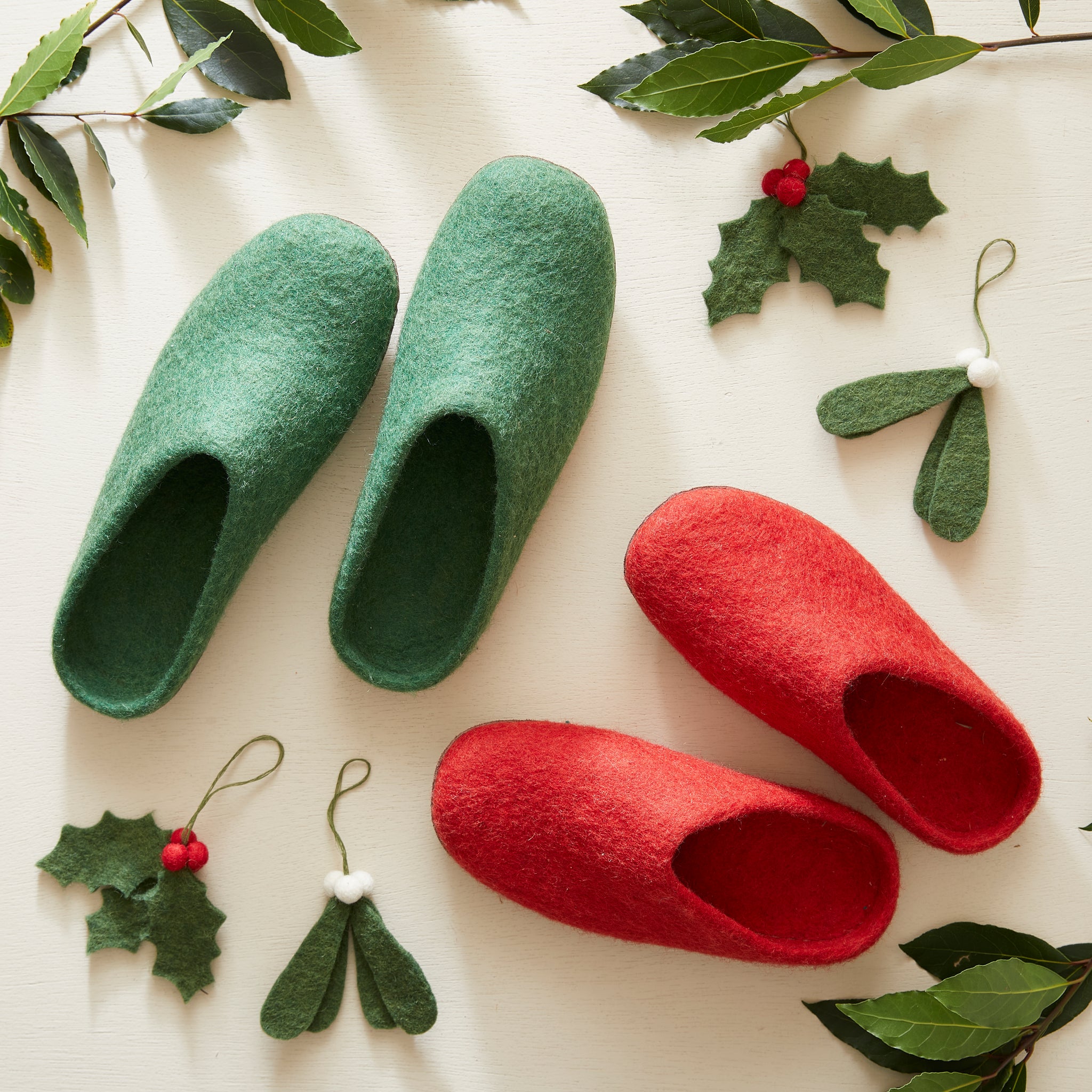 MITA Handmade Eco Felt Mule Slippers Limited Edition AURA QUE