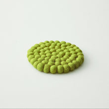 ASIK Handmade Eco Felt Ball Coaster Vase Mat Green Tea