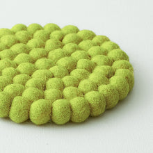 ASIK Handmade Eco Felt Ball Coaster Vase Mat Green Tea