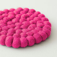 ASIK Handmade Eco Felt Ball Coaster Vase Mat Hibiscus Pink