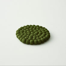 ASIK Handmade Eco Felt Ball Coaster Vase Mat Ivy Green
