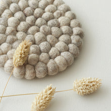 ASIK Handmade Eco Felt Ball Coaster Vase Mat Natural Beige