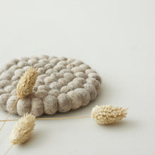 ASIK Handmade Eco Felt Ball Coaster Vase Mat Natural Beige