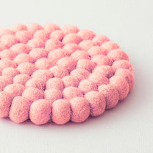 ASIK Handmade Eco Felt Ball Coaster Vase Mat Pink Grapefruit