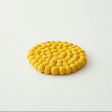 ASIK Handmade Eco Felt Ball Coaster Vase Mat Papaya Yellow