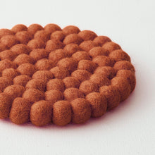 ASIK Handmade Eco Felt Ball Coaster Vase Mat Rust