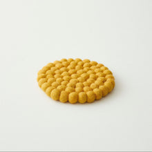 ASIK Handmade Eco Felt Ball Coaster Vase Mat Mustard Yellow