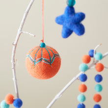 NAINA Embroidered Eco Beaded Felt Bauble Art Deco Set 3 Vivid