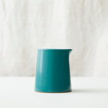 BHAVA Handmade Glazed Minimalist Stoneware Jug Teal Green