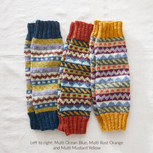 BHAWANA Fair Isle Handknit Waste Wool Legwarmers