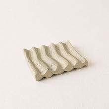 BIMAL Stoneware Ridged Rectangular Soap Dish Cream Sand