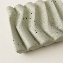 BIMAL Stoneware Ridged Rectangular Soap Dish Cream Sand