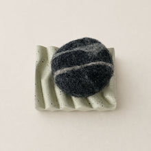BIMAL Stoneware Ridged Rectangular Soap Dish Cream Sand