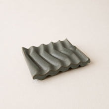 BIMAL Stoneware Ridged Rectangular Soap Dish Seafoam Beige