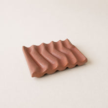 BIMAL Stoneware Ridged Rectangular Soap Dish Seashell Pink