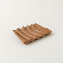 BIMAL Stoneware Ridged Rectangular Soap Dish Terracotta Orange